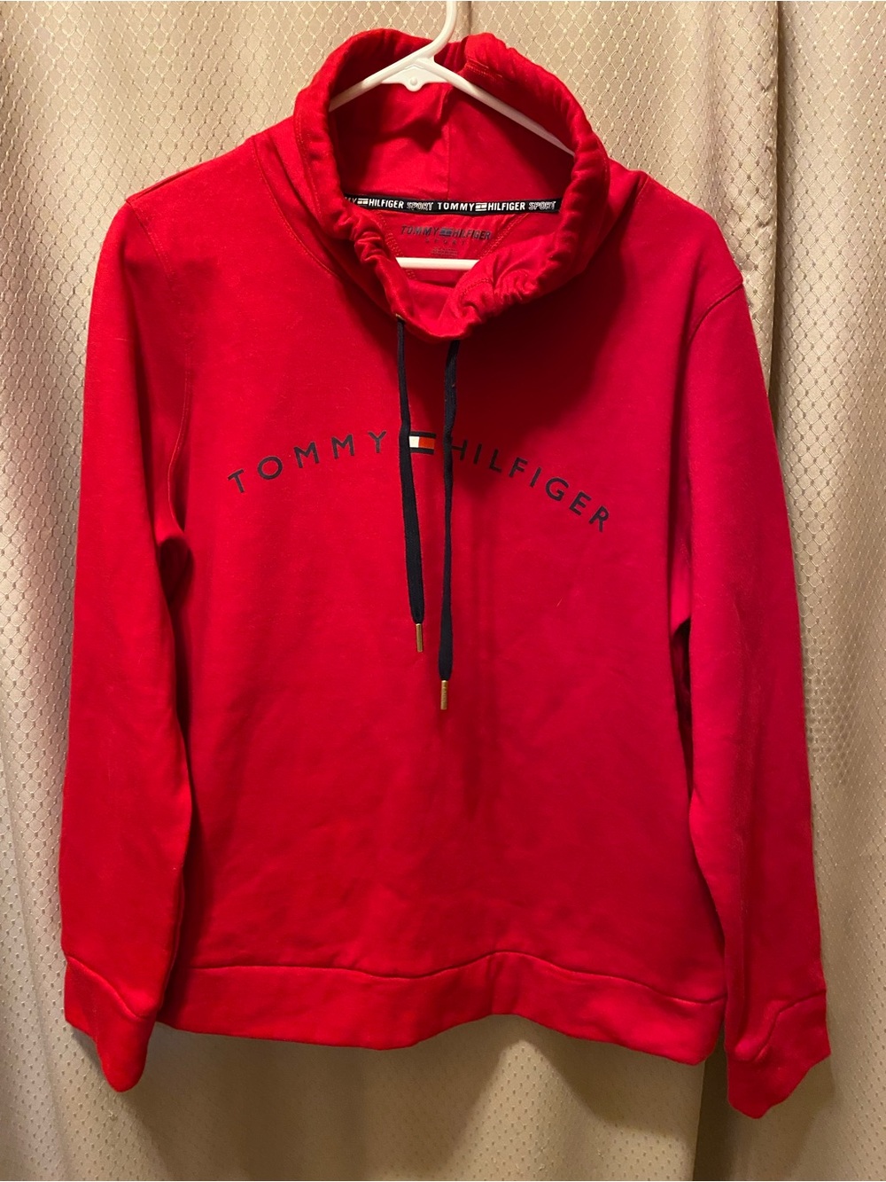 Tommy Hilfiger Men’s Red Turtleneck Pullover with Logo